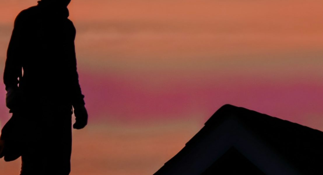 silhouette of man standing